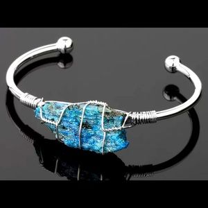 Natural Kyanite Stainless Steel Bangle Bra…